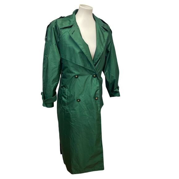 Vintage J Gallery Petites Size 9/10 Double Breasted Trench Coat Removeable Liner - Picture 1 of 12